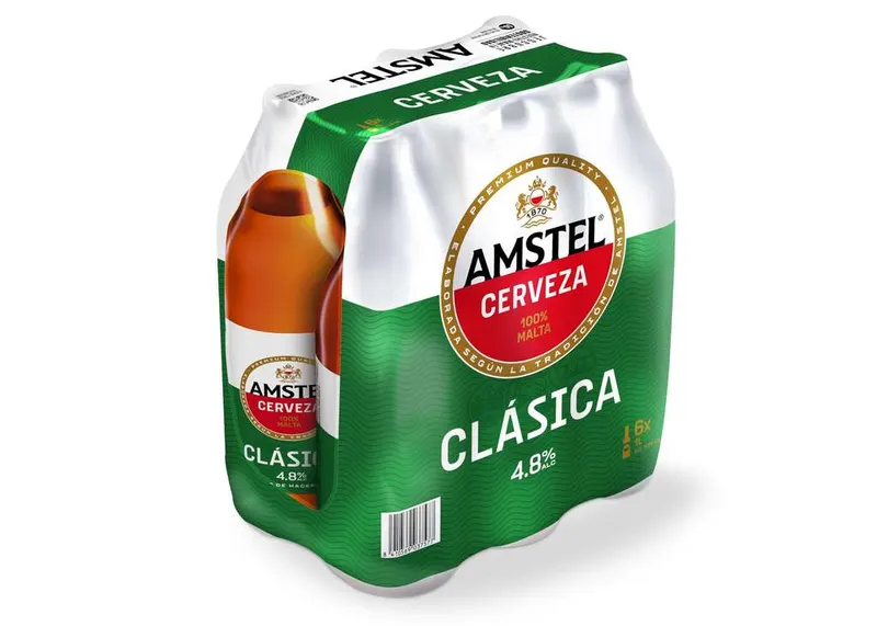Amstel Clásica Cerveza Lager, Pack Botella 6 x 1L