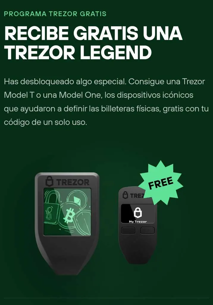 Gratis Trezor Model T y Trezor One