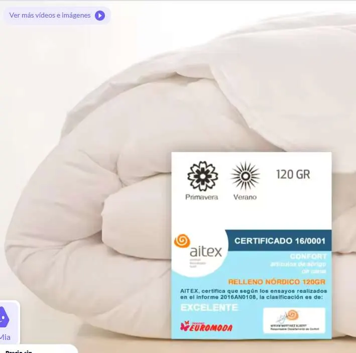 NATURALS - Relleno Nórdico Microfibra - Cuatro Gramajes Disponibles 120/300/400/250+120 Gramos con Tacto Pluma . Cama 90 cm