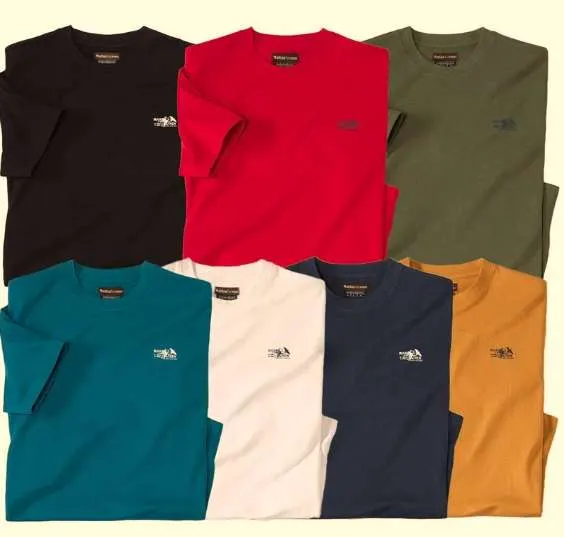 7x camisetas de algodón de manga corta y cuello redondo - Atlasformen (145 g/m2)