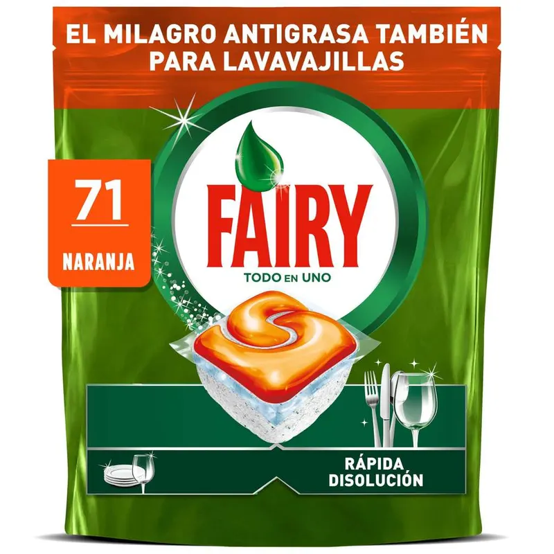 Fairy Original TodoEn1 Cápsulas Lavavajillas Máquina Naranja, 71 Cápsulas