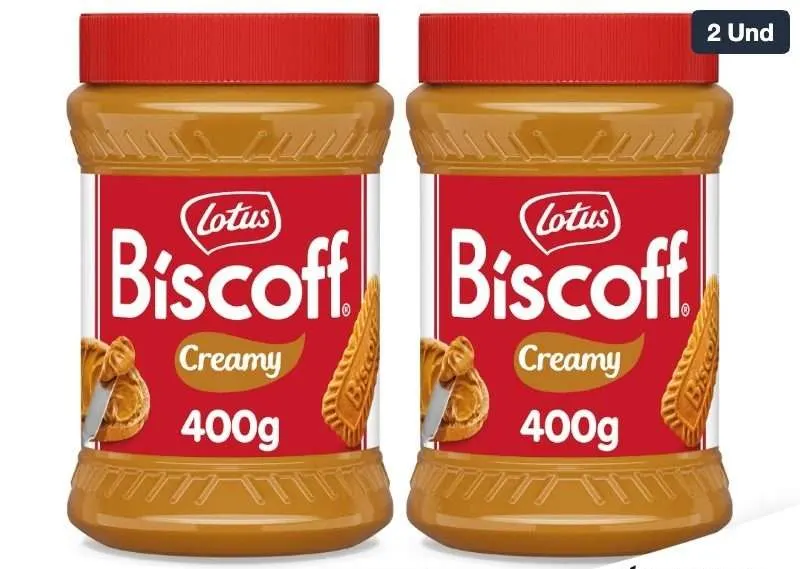 2xLotus Biscoff Crema para Untar | Cremoso | Tarro PET | 400g