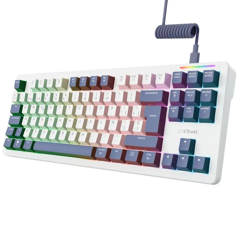 Teclado Mecánico GXTrust Xyra TKL Blanco 2ª Mano Como Nuevo (Gasket 80%, Hot-Swap 5-Pin, Leobog lineal, RGB, QWERTY ES, en Amazon España)