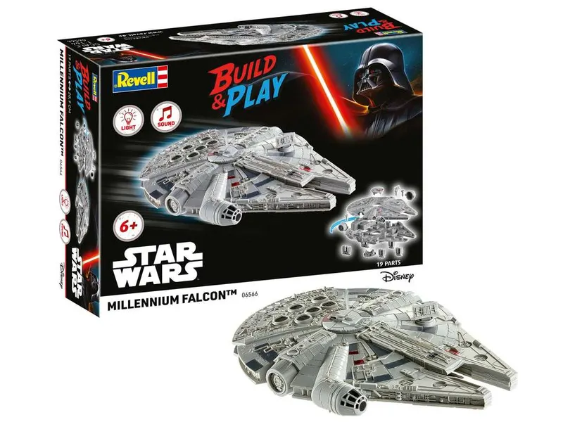 Maqueta Revell Star Wars Halcón Milenario (Build & Play) - Con Luces y Sonidos, Montaje sin Pegamento
