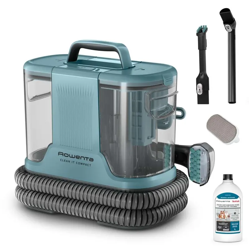 Aspiradora Tapicerías Rowenta Clean It Compact 400W (11.5 kPa succión, 4 accesorios, portátil manchas/mascotas, IN3021, en Amazon España)