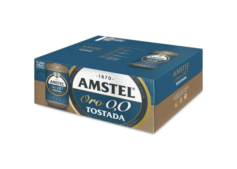 24 latas de cerveza tostada sin alcohol Amstel Gold 00 de 33 cl