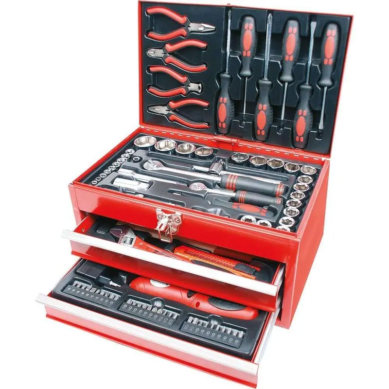 Mannesmann M29066, Caja de herramientas, Multicolor, Juego de 155 piezas