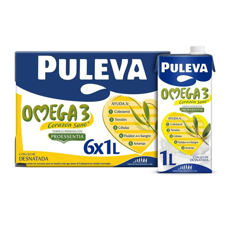 Puleva Omega 3 Original con Proessentia brik 1L - Caja 6 litros