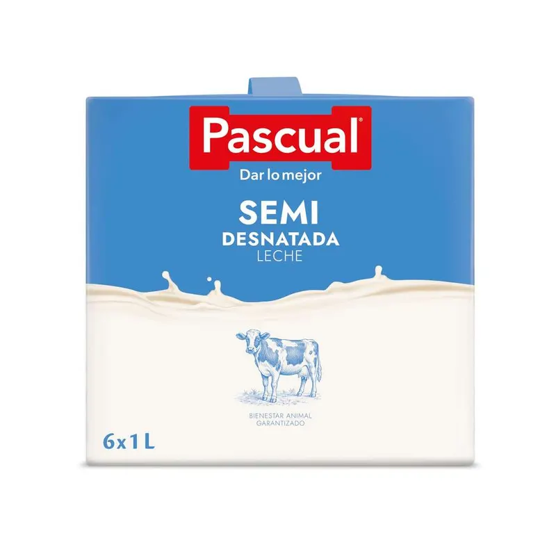 0.84 el litro 18 litros Leche Pascual - Leche Semidesnatada ( 3 cajas aplicando cupon sale 0.84 el litro) con CR