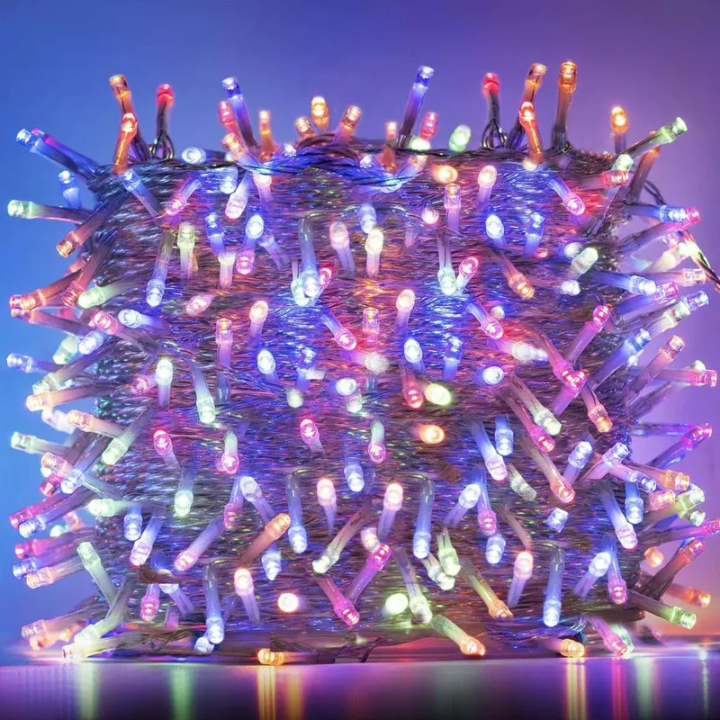 Guirnaldas Luces Exterior Colorido 50M, 500 LED Cadena de Luces con 8 Modos, Impermeables,