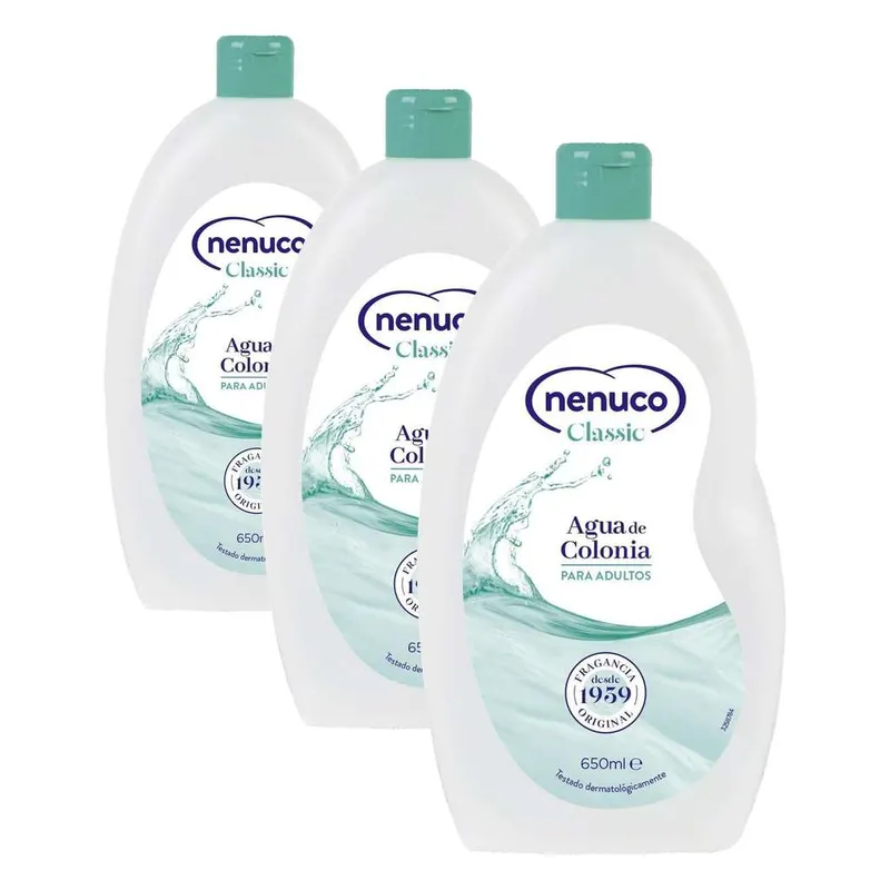 3 x Nenuco Classic Agua de Colonia, Fragancia Original, 650 ml (Paquete de 3)