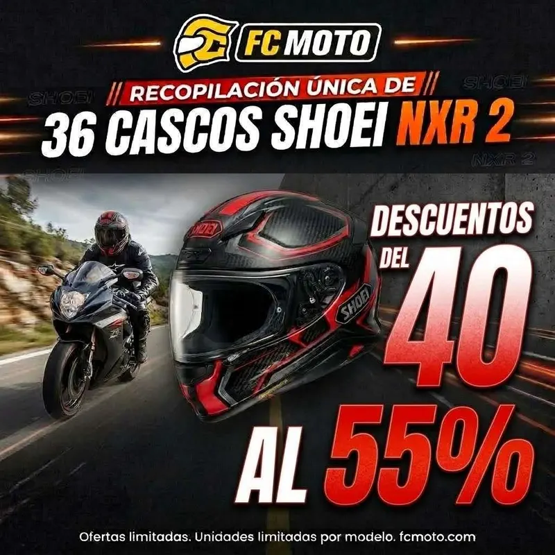 [RECOPILACIÓN] 36 cascos SHOEI NXR 2 | Desde 267,99€ | Descuentos del 40 al 55% | Modelos y tallas en descripción