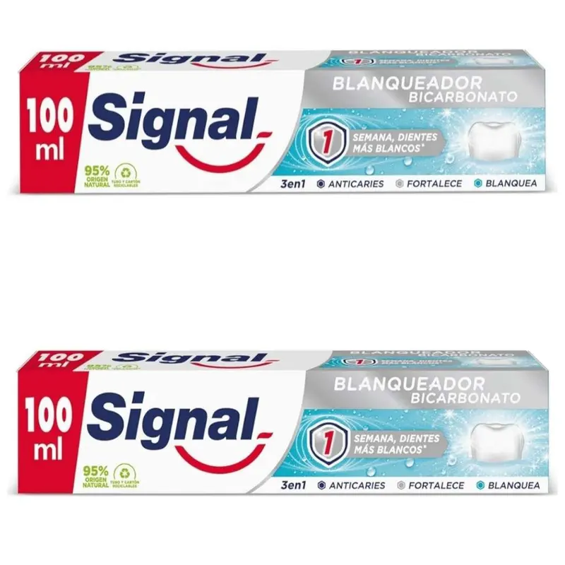 2 x Signal Pasta de Dientes Blanqueador Bicarbonato 100 ml [Unidad 0'88€]