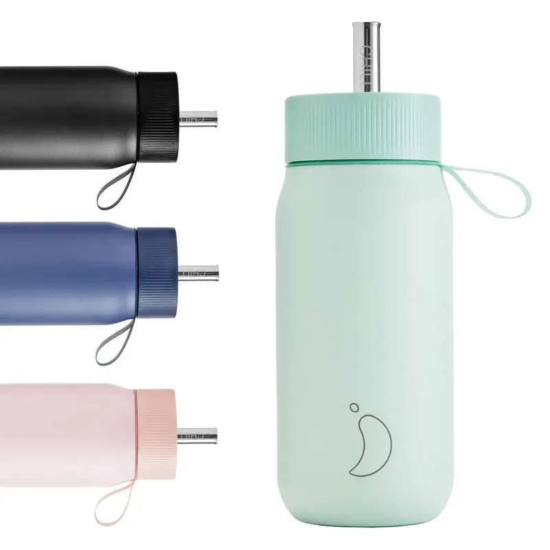 Chilly's Switch - Vaso Switch de acero inoxidable sin BPA con pajita - Doble pared, aislado al vacío - 500 o 750ml (mismo precio)