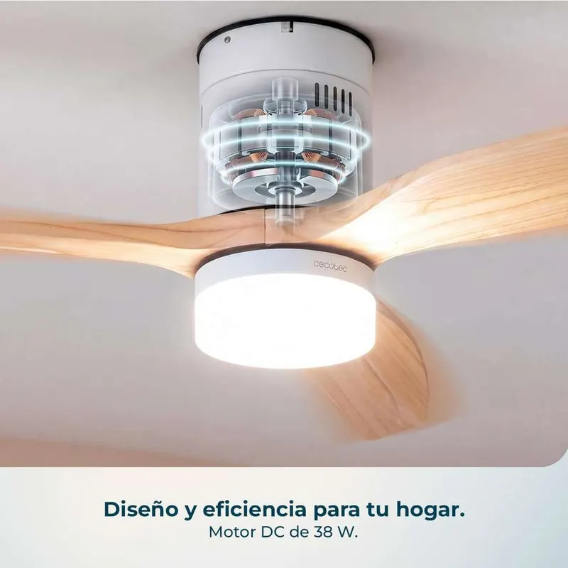 Ventilador de Techo con Luz Cecotec Aero 4600 Arctic White&White - Mando a Distancia, Temporizador, Color Blanco