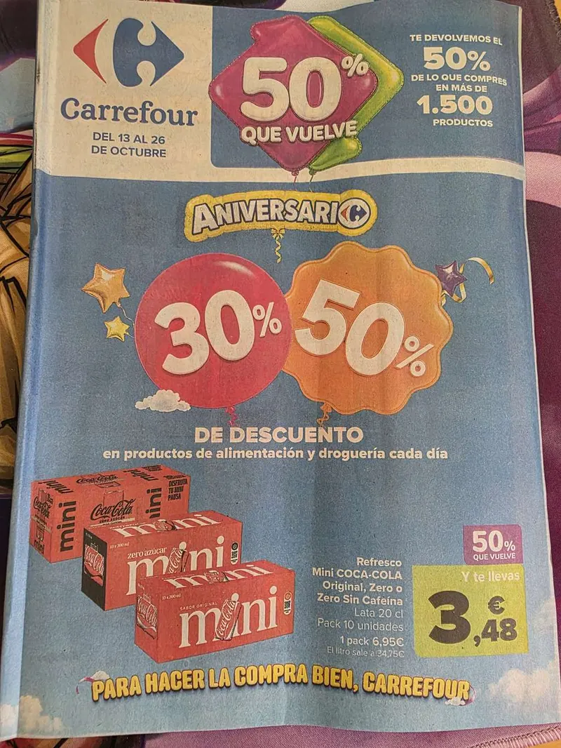 Folleto Carrefour 50% QV + Aniversario ( Del 13 al 26 de Octubre )