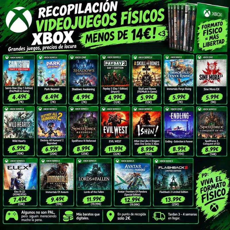 Recopilación Videojuegos Físicos Xbox Menos de 14€ !
