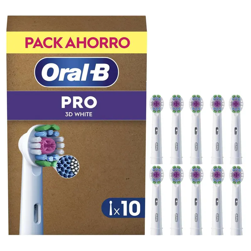 Oral-B 3D White Cabezales de Recambio Originales, Blanco, Pack de 10