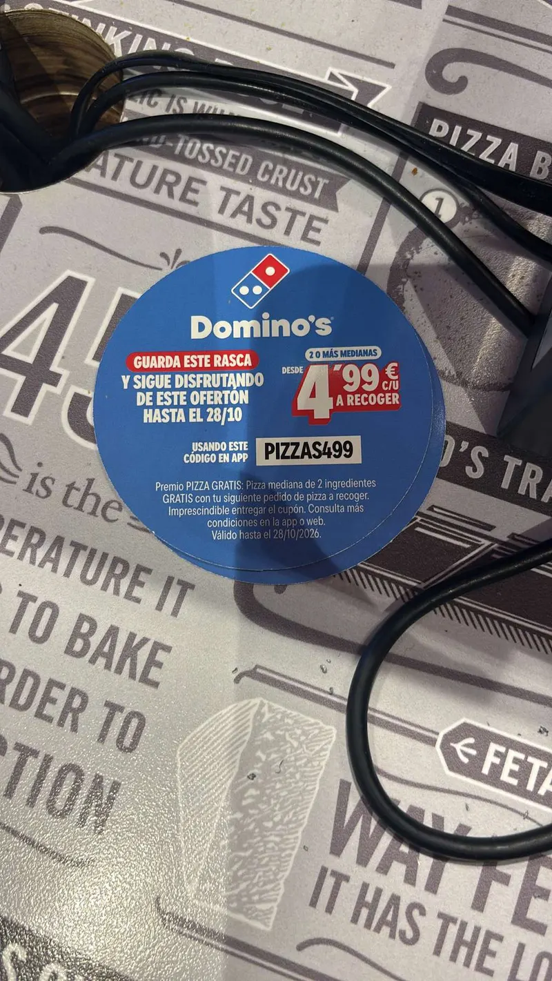 2 o más pizzas medianas 4.99 C/U a recoger