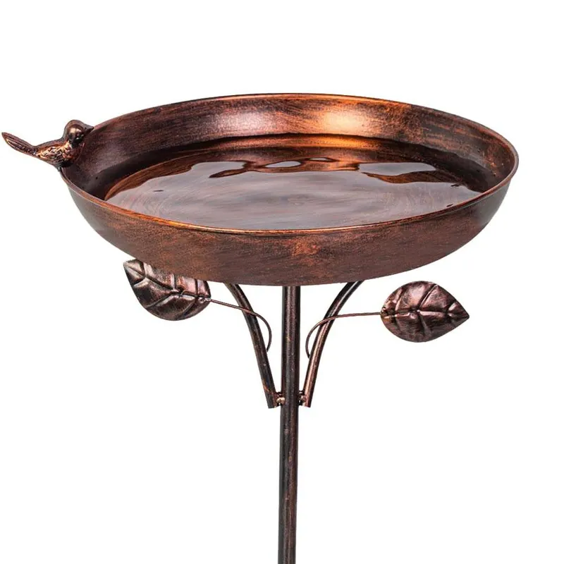 Baño de metal para pájaros de 96,6 cm de alto, para exteriores, comedero, bañera para aves.