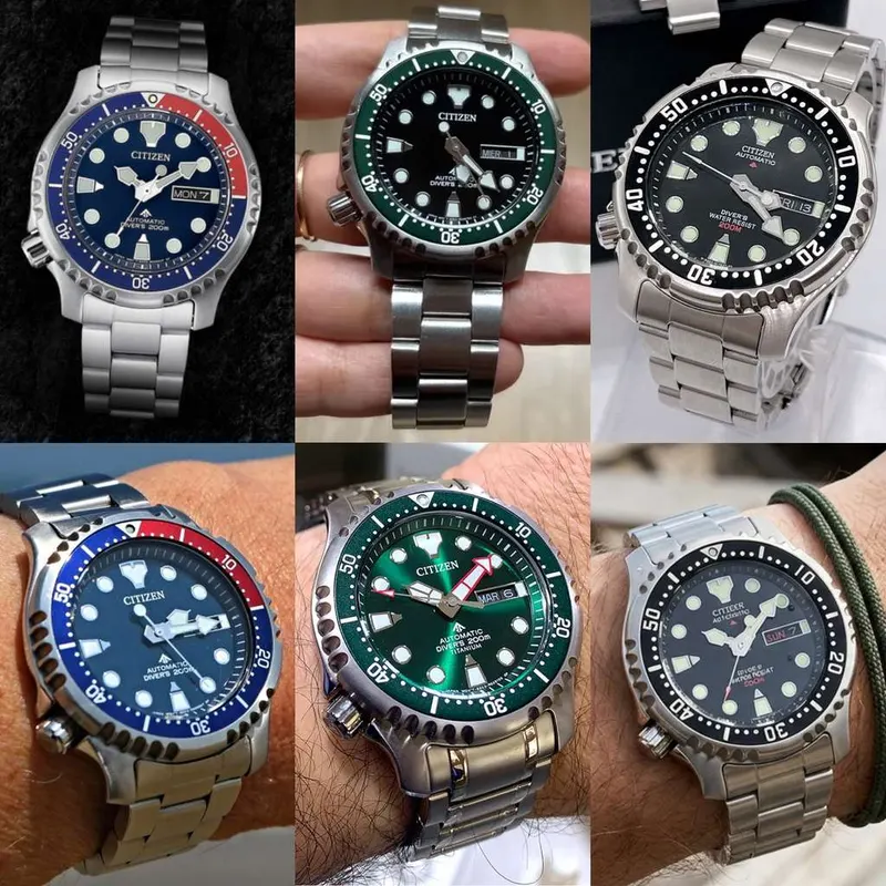 Relojes CITIZEN Promaster con armys de acero | Mov. AUTOMÁTICO | 20ATM/200m | Caja 42mm | 3 colores