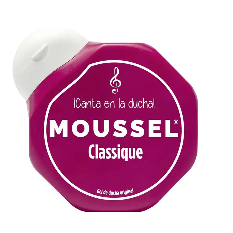 4 X Moussel Gel de Ducha Clásico Viaje 60ml, Apto Equipaje de Cabina Tamaño compacto, para viajes, gimnasio,etc..