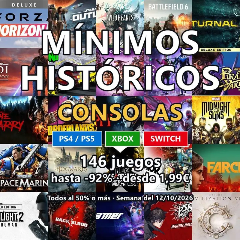 RECOPILATORIO de 146 juegos de PS4/PS5, Xbox y Switch que esta semana están en su MÍNIMO HISTÓRICO