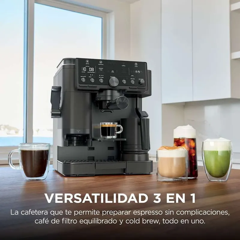Cafetera expresso Ninja Luxe Café Pro, 3 funciones - Negro