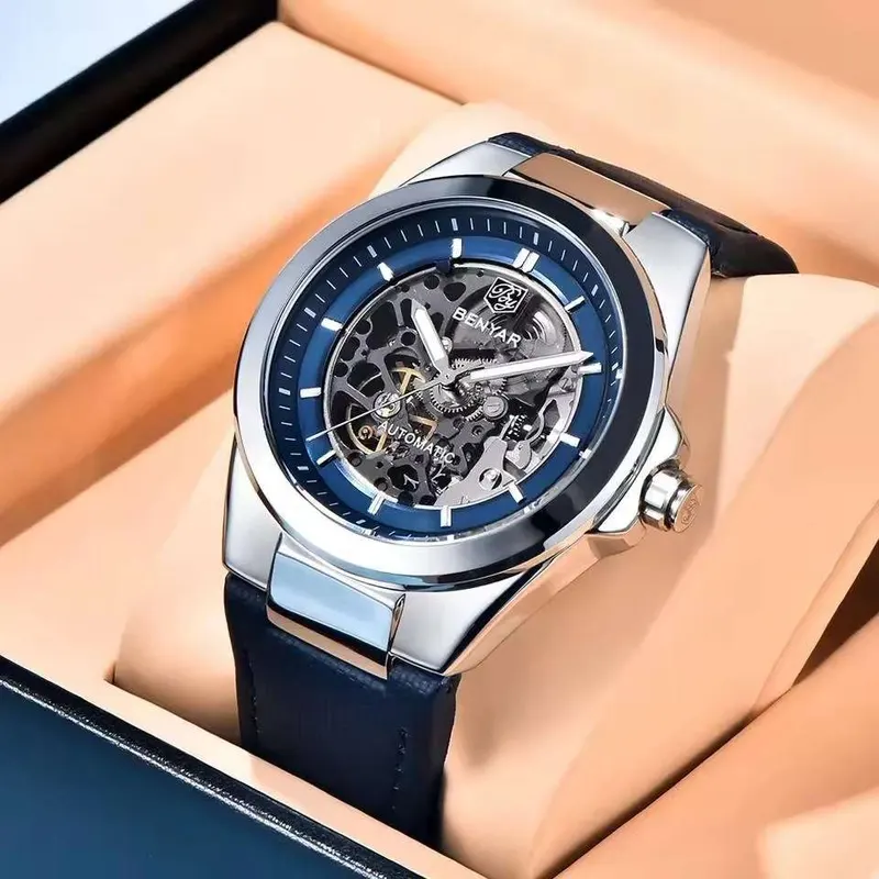 Benyar Skeleton BY-5207 Reloj automático movimiento BY-9020 [Precio para nuevos usuarios]