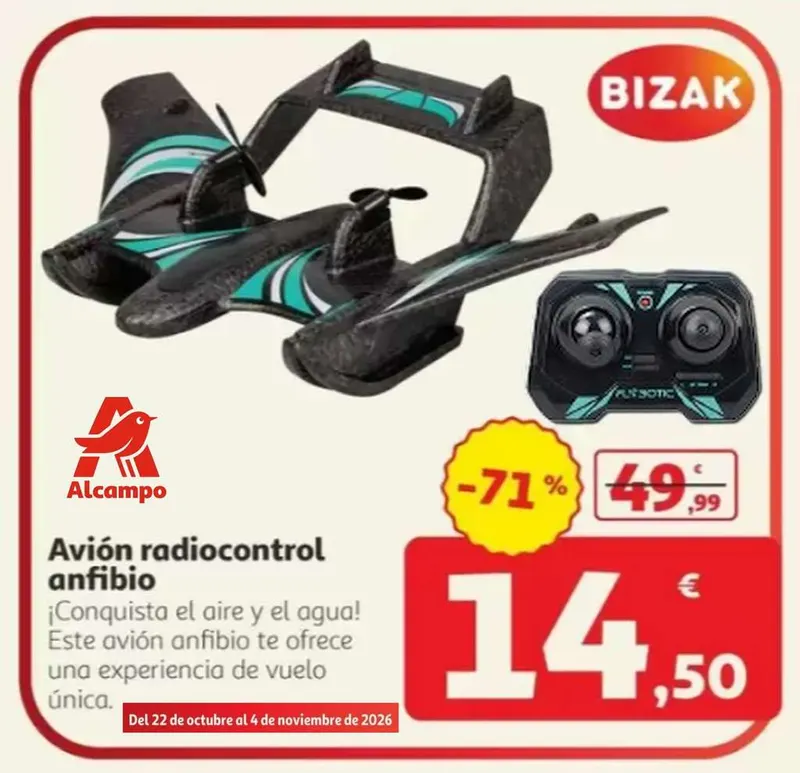 BIZAK Aqua Wingz, avión radiocontrol anfibio para volar y navegar x 14,50€
