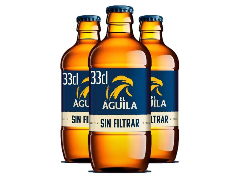 El Águila Sin Filtrar Cerveza Lager Especial Caja 4 Pack Botella, 6 x 33cl / Total 24 botellas :: 0,63€/tercio